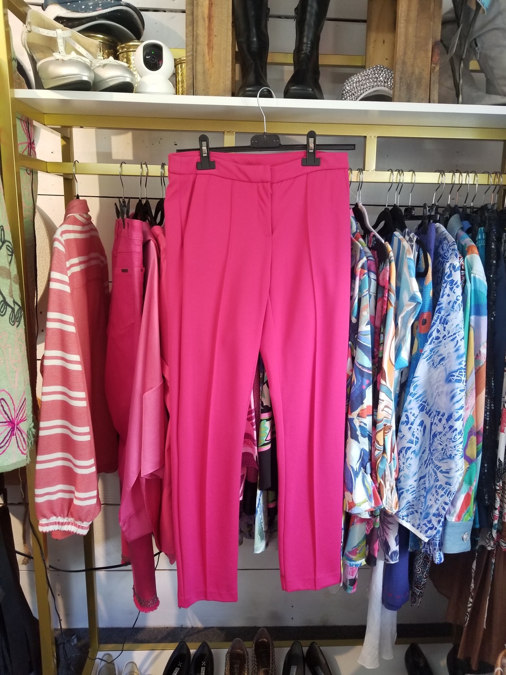 Women's Bright Pink Straight-Leg Pants